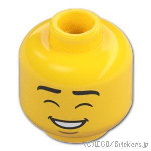 黄色の顔型小物入れ LEGO（レゴ） パーツ ばら売り #3626pb3751 ミニフィグ デュアルヘッド