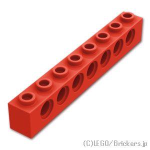 レゴ パーツ ばら売り #3702 テクニック ブロック 1 x 8 - 7ホール：レッド | LEGOの部品 | LEGO