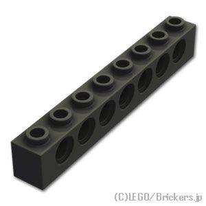 レゴ パーツ ばら売り #3702 テクニック ブロック 1 x 8 - 7ホール：ブラック | LEGOの部品 | LEGO