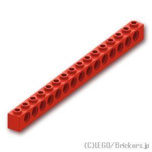 レゴ パーツ ばら売り #3703 テクニック ブロック 1 x 16 - 15ホール：レッド | LEGOの部品 | LEGO
