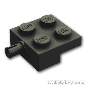 レゴ パーツ ばら売り #4488 プレート 2 x 2 - ホイール ホルダー / 小径軸(1ピン)：ブラック | LEGOの部品 | LEGO