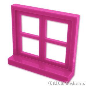 LEGO（レゴ） パーツ ばら売り #5259 ウィンドウ 1 x 4 x 3 - 格子窓：ダークピンク | LEGOの部品 : ブロック ...