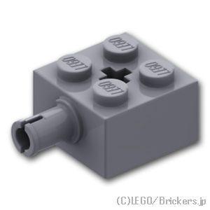 レゴ パーツ ばら売り #6232 ブロック 2 x 2 - ピン / 軸穴：ダークグレー | LEGOの部品 | LEGO