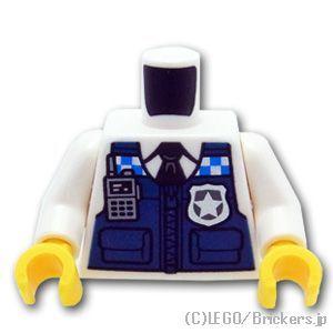 レゴ パーツ ばら売り #973pb4195c01 トルソー - 無線と警察バッジ付きのベスト：ホワイト | LEGOの部品｜brickers