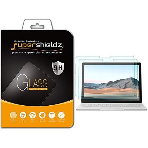 Supershieldz Microsoft Surface Book 3 13.5インチ スクリーンプロテクター 強化ガラス 傷防止 気泡フリー 2