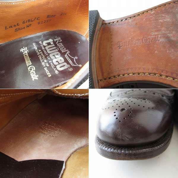 80s-90s CHEANEY チーニー Royal Tweed ショート ウィングチップ 27.5 