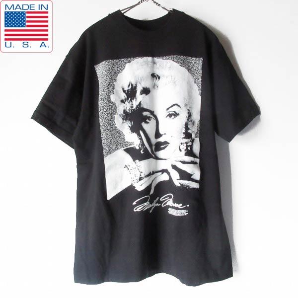 新品 1992年製 USA製 マリリンモンロー 半袖Tシャツ 黒 L 90s ビンテージ フルーツオブザルーム デッドストック D150-01-0004ZTWの画像
