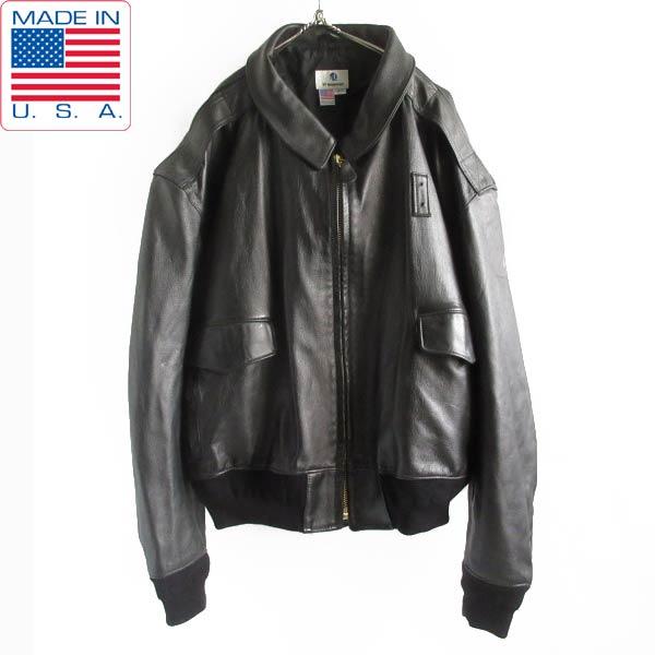 90s USA製 VF Imagewear レザージャケット 黒 XXXXL フライト