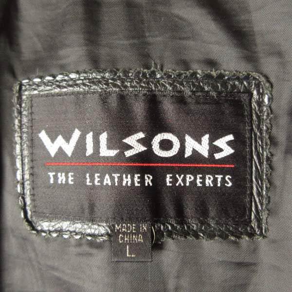 美品 WILSONS LEATHER Tバック レザー ジャケット 黒 L ブラック カー