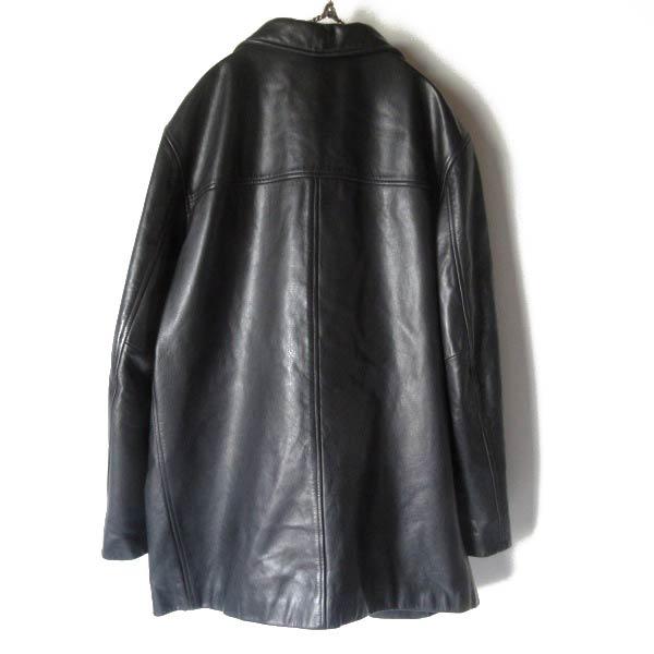 00s バナナリパブリック Tバック レザー ジャケット 黒 L 比翼