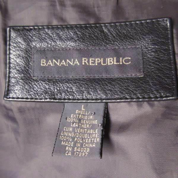 t*m様 BANANA REPUBLIC 90s 本革 シープ ラム レザー ジ 00s バナナリパブリック Tバック レザー ジャケット 黒 L 比翼