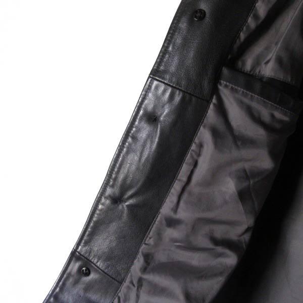 00s バナナリパブリック Tバック レザー ジャケット 黒 L 比翼