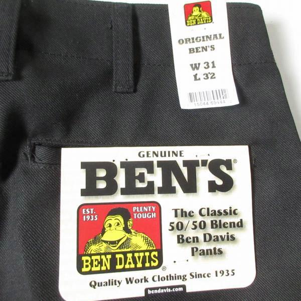 新品 US企画 BEN DAVIS ベンデイビス ベンズ ワークパンツ 黒 W31 L32