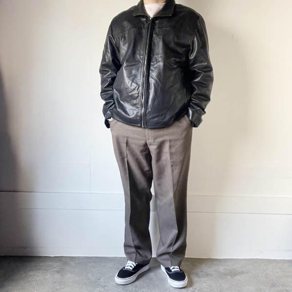 COLE HAAN コールハーン 短丈 レザー ジャケット 黒 XL ブラック