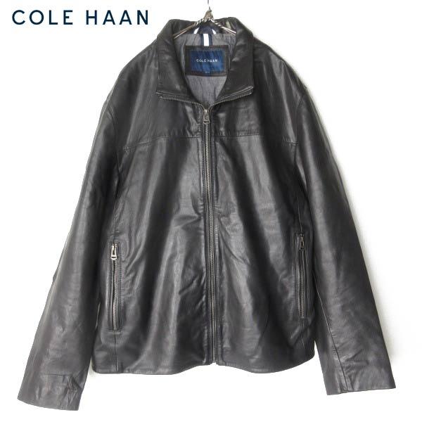 COLE HAAN コールハーン 短丈 レザー ジャケット 黒 XL ブラック