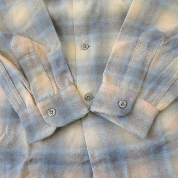 新品 70s USA製 PENDLETON オンブレチェック ウール ボード シャツ XL レアカラー ペンドルトン ビンテージ デッドストック D153-14-0011ZTの画像