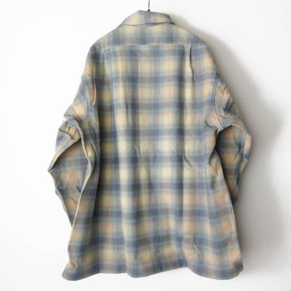新品 70s USA製 PENDLETON オンブレチェック ウール ボード シャツ XL レアカラー ペンドルトン ビンテージ デッドストック D153-14-0011ZTの画像