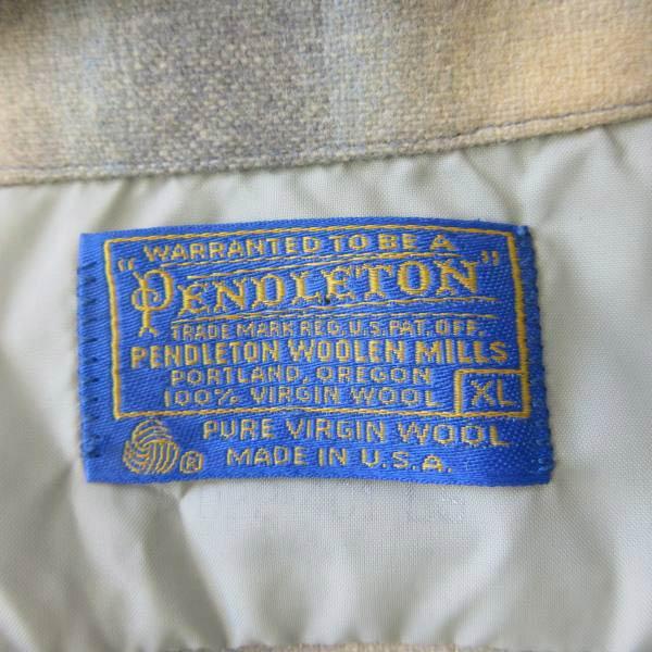 新品 70s USA製 PENDLETON オンブレチェック ウール ボード シャツ XL レアカラー ペンドルトン ビンテージ デッドストック D153-14-0011ZTの画像