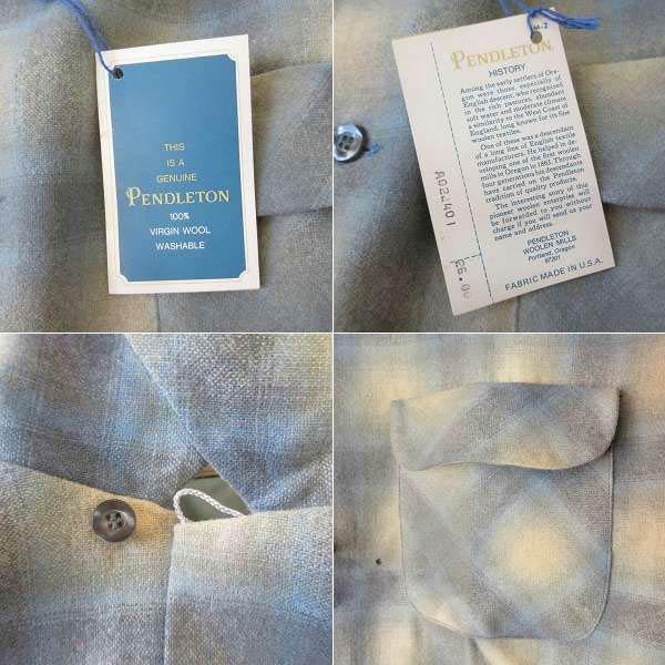 新品 70s USA製 PENDLETON オンブレチェック ウール ボード シャツ XL レアカラー ペンドルトン ビンテージ デッドストック D153-14-0011ZTの画像