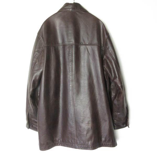 GAP カーコート　ダークブラウン レザージャケット 中古・古着通販】GAP (ギャップ) レザーカーコート ブラウン サイズ:L