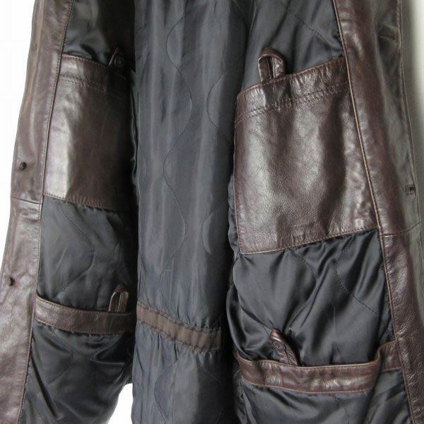 00s GAP オールド ギャップ レザー カーコート S ダークブラウン 茶系