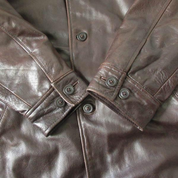 00s GAP オールド ギャップ レザー カーコート S ダークブラウン 茶系