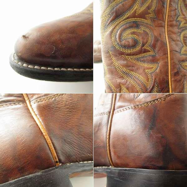 Justin ジャスティン ウエスタンブーツ 茶系マーブル 10.5D 28.5cm 