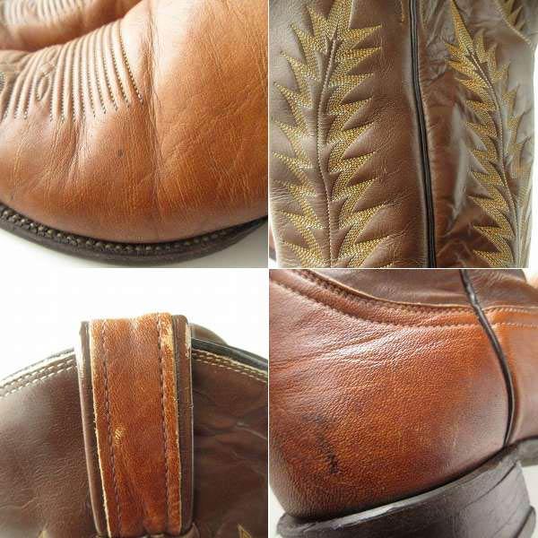 Tony Lama 茶系 ビンテージ ウエスタンブーツ 黒タグ USA製 Tony Lama トニーラマ ウエスタンブーツ 茶系 9.5D 27.5