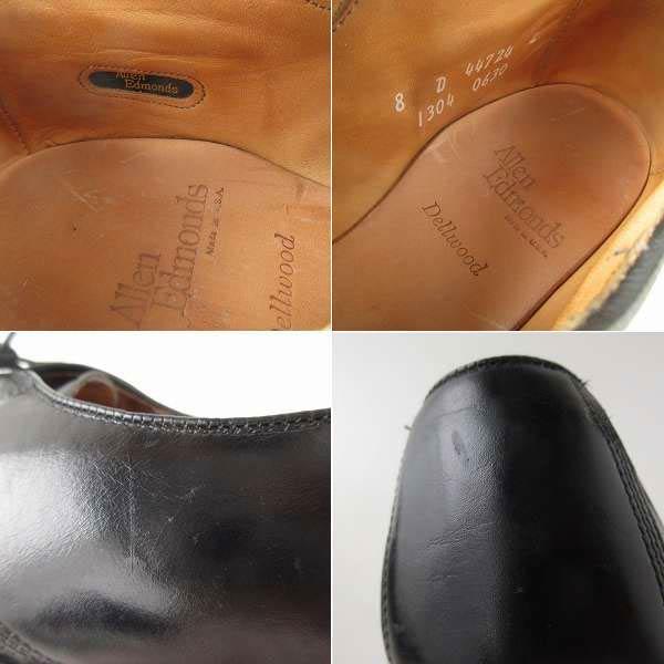 美品 USA製 アレンエドモンズ Dellwood Uチップ シューズ 黒 8D 26cm