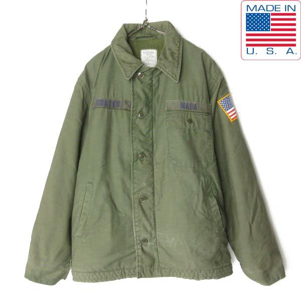 お*く様 実物　ヴィンテージ　レア個体80年代　A2デッキジャケット USA 80s USA製 実物 米軍 A-2 × NASA デッキ ジャケット L 内ボア N-1後継