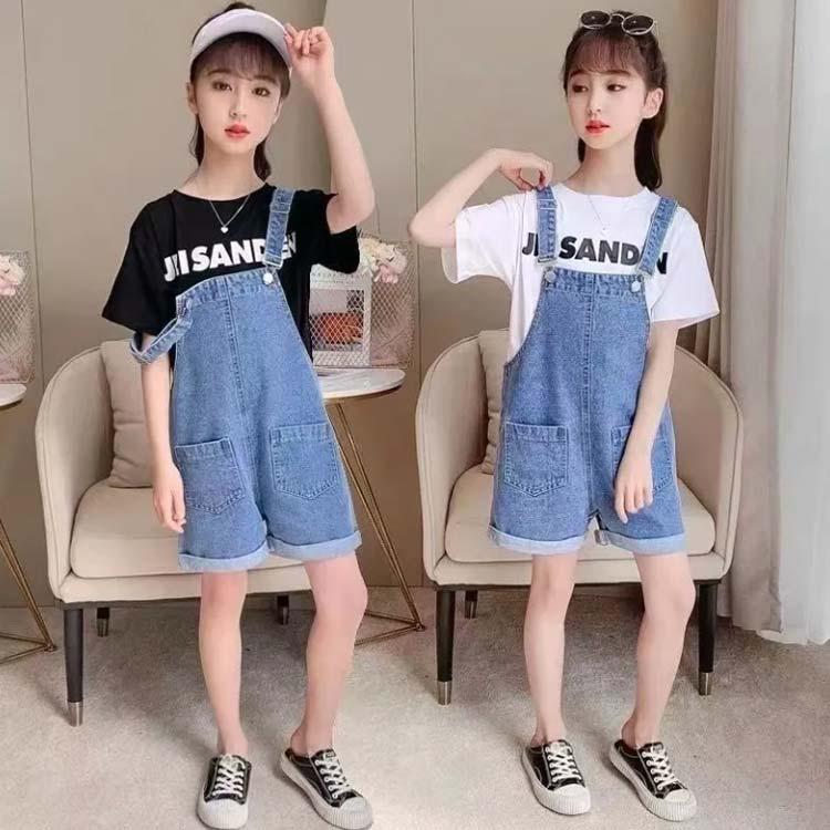 ボトムス ショートパンツ 女の子 男の子 オーバーオール デニムオーバーオール ポケット 子供服 半袖 tシャツ セットアップ オーバーオール キッズ |  | 04