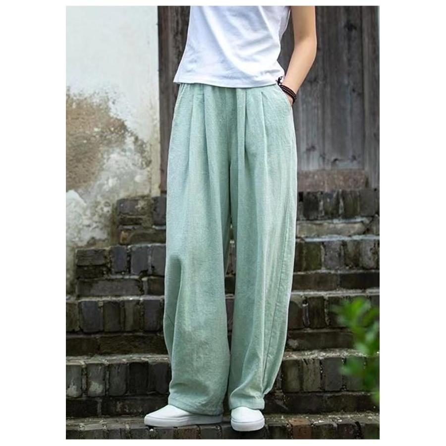 高校生 カジュアル 夏 快適 パンツ パンツ 涼しい 軽い 美脚 レディース バルーンパンツ 夏 体型カバー 薄手 コットンリネン ナチュラル 綿麻 |  | 12