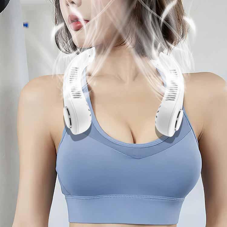 首掛け扇風機 首掛け扇風機 羽なし 扇風機 首掛け 首かけ 3000mA ネックファン 扇風機 小型 風量3段階 USB充電 携帯扇風機 接触涼感 静 |  | 02