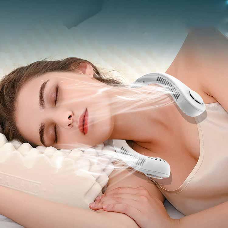 首掛け扇風機 首掛け扇風機 羽なし 扇風機 首掛け 首かけ 3000mA ネックファン 扇風機 小型 風量3段階 USB充電 携帯扇風機 接触涼感 静 |  | 03