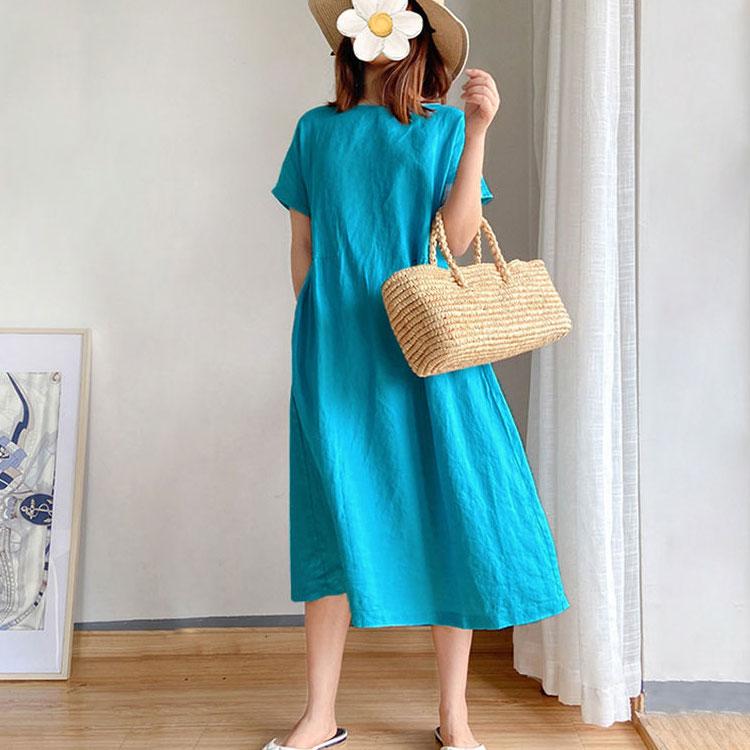 シンプル ワンピース ワンピース 夏 きれいめ 黒 シンプル ゆったり 半袖 レディース ロング丈 大きいサイズ ナチュラル レディース ワンピース |  | 03