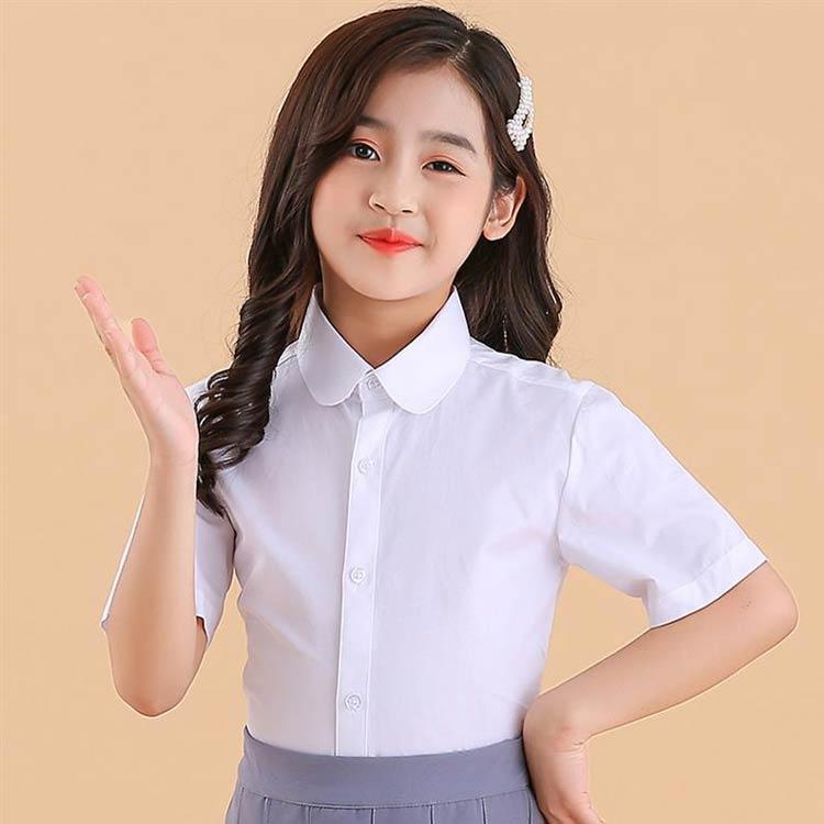 女の子 ワイシャツ 子供シャツ フォーマルシャツ フォーマル 半袖ブラウス 綿 可愛い コットン 子供 春夏 卒園式 白シャツ 発表会 フレア袖 レー |  | 01