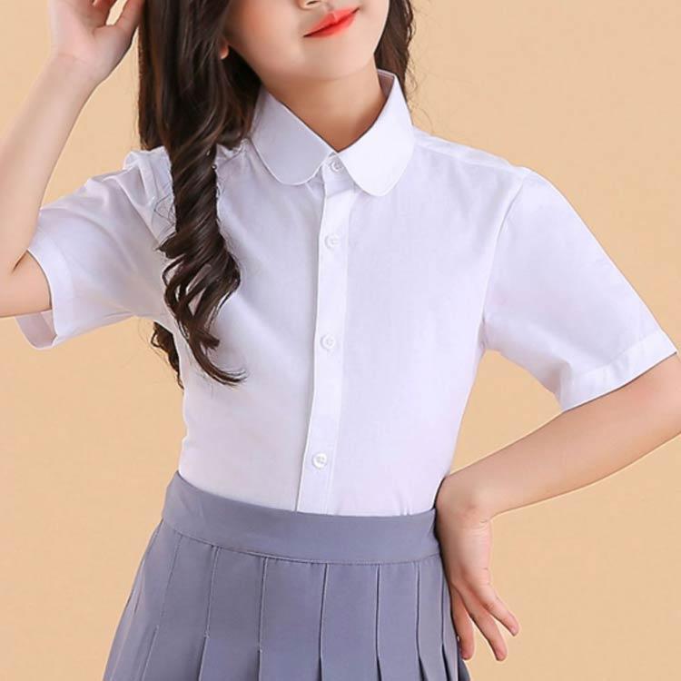 女の子 ワイシャツ 子供シャツ フォーマルシャツ フォーマル 半袖ブラウス 綿 可愛い コットン 子供 春夏 卒園式 白シャツ 発表会 フレア袖 レー |  | 04