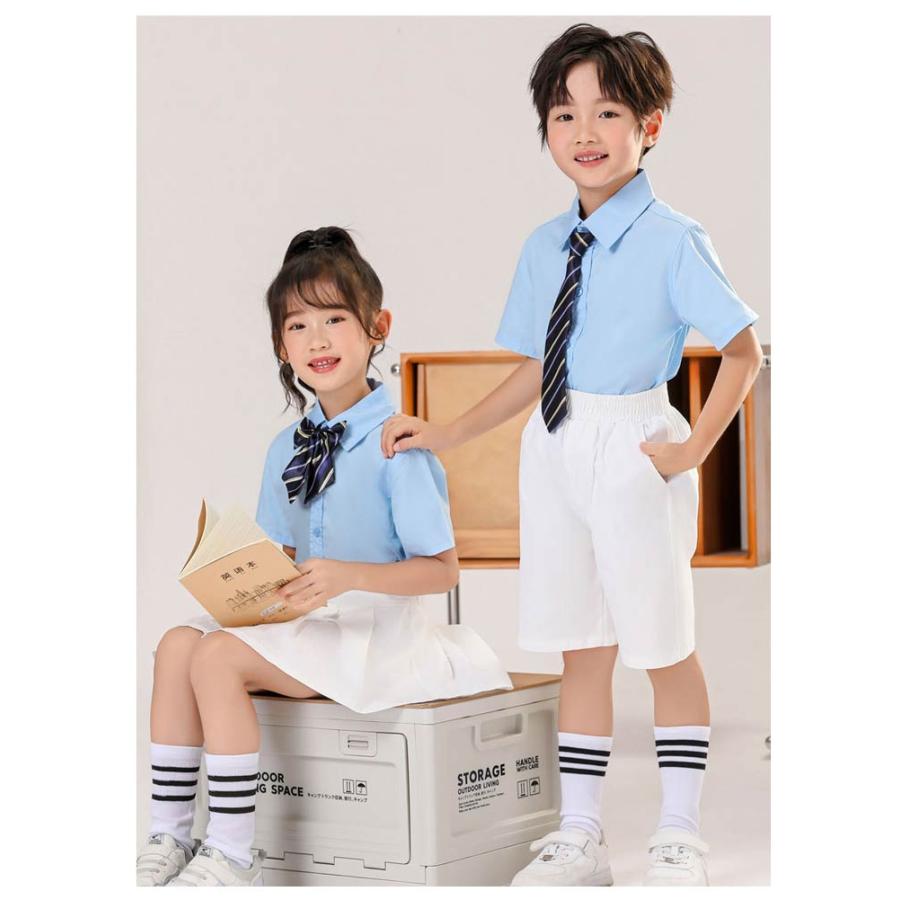子供 男子 スクールシャツ フォーマルシャツ 高校生 女子 子供シャツ 白シャツ カッターシャツ コットン 制服 半袖シャツ 綿 キッズ 春夏 ブラウ |  | 13