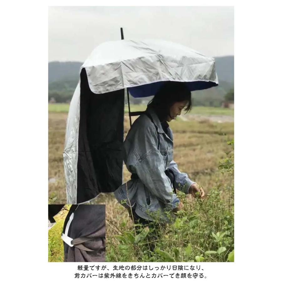 農作業かさ UVカット リュック型 手ぶら傘 日よけ 日差しカット