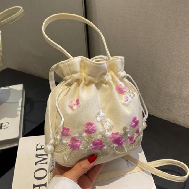 巾着バッグ 可愛い 袴 和装小物 花柄 バッグ 手提げ ショルダーバッグ 