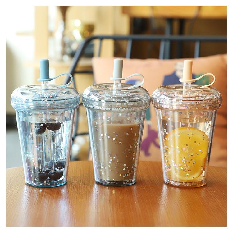 ドリンク ストロー付きタンブラー 子供 水筒 マグボトル 320/420/520ml