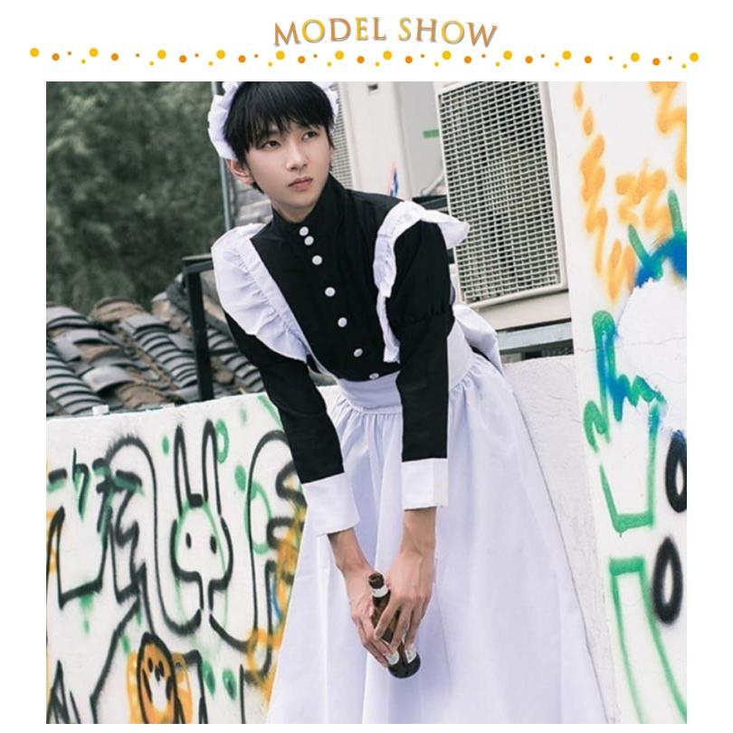 かわいい 学園祭 女装 ロング丈 メイド服 コスチューム ロリータ 衣装