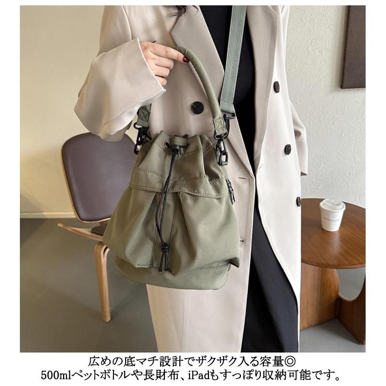 新品 グレーベージュ 本革 巾着バッグ 2way ドローストリング ドロスト 斜めがけ ミニバッグ ドロスト 巾着 バッグ バケツ型 レディース はっ