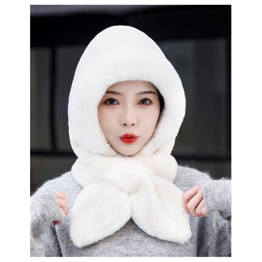 【現品限り】フード付きマフラー　ボンネット　バラクラバ フード帽　ニット帽 フード 防寒 フード付き ネックウォーマー 付き バラクラバ ボンネット