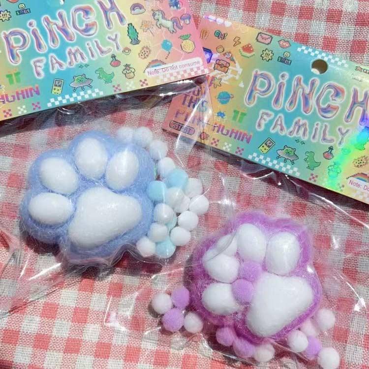 スクイーズ玩具 大きな肉球 ソフト 猫の爪 猫 ふわふわ 握る玩具