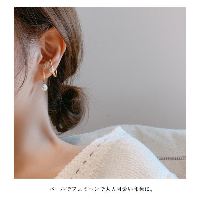 イヤリング イヤーカフス イヤカフ 4点セット ピンクゴールド 重ね付け