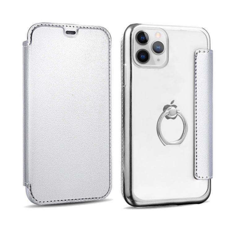 リング付き 手帳型 ケース クリア カード収納 スマホケース クリア