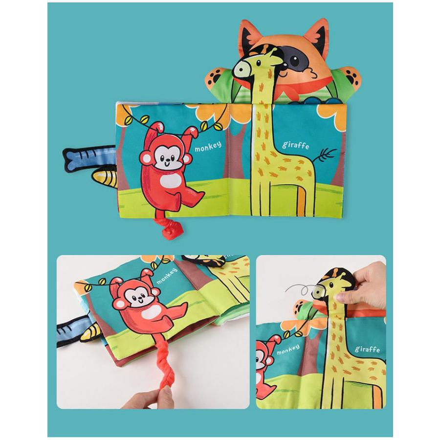布絵本 しかけ絵本 仕掛け絵本 ぬいぐるみ アニマル 動物 ソフトブック トイ 絵本 知育玩具 洗濯 洗える 1歳 ベビー 赤ちゃん 男の子 女の子 |  | 16