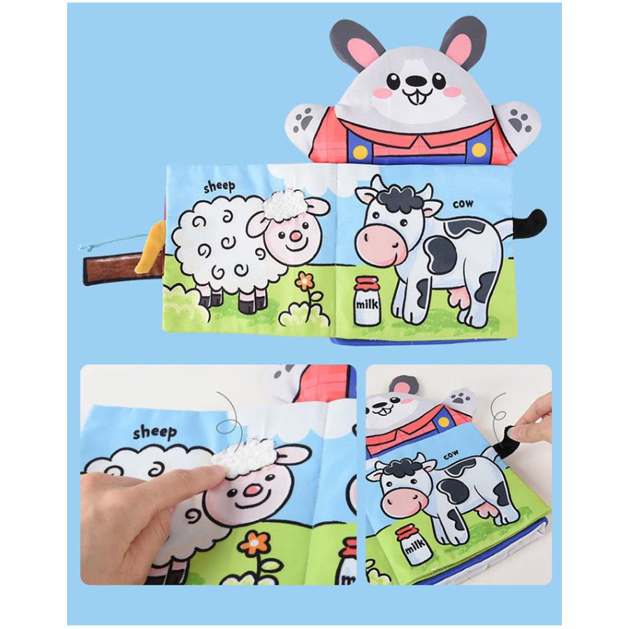 布絵本 しかけ絵本 仕掛け絵本 ぬいぐるみ アニマル 動物 ソフトブック トイ 絵本 知育玩具 洗濯 洗える 1歳 ベビー 赤ちゃん 男の子 女の子 |  | 08