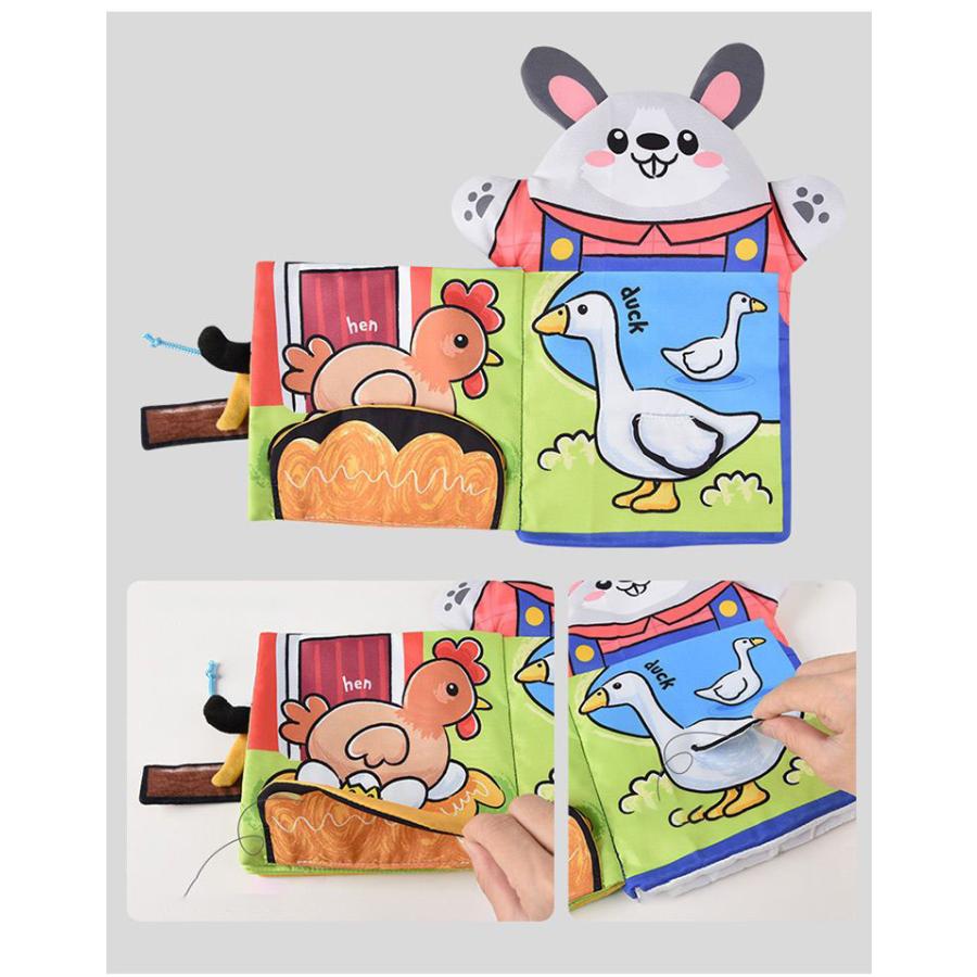 布絵本 しかけ絵本 仕掛け絵本 ぬいぐるみ アニマル 動物 ソフトブック トイ 絵本 知育玩具 洗濯 洗える 1歳 ベビー 赤ちゃん 男の子 女の子 |  | 10